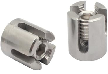 CaFfen Drehseilklemmen 10 Stück M3/M4/M5/M6 90-Grad-Winkel Edelstahl 316 Drahtseil-Spaliersysteme Grüne Wand-Kreuz-Clip-Seilklemme DrahtseilhüLsen (Größe : M6x12mm)