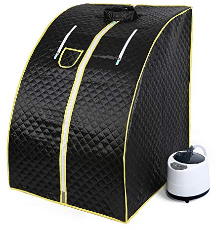 Mini sauna a vapore per casa, generatore di vapore SPA, sauna a vapore, con tenda da sauna e telecomando (75 x 35 x 25 cm, nero)