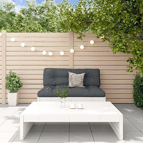 Hemartiklar, 2 st trädgårdslounge-set vit massiv trätall, kostymmöbler