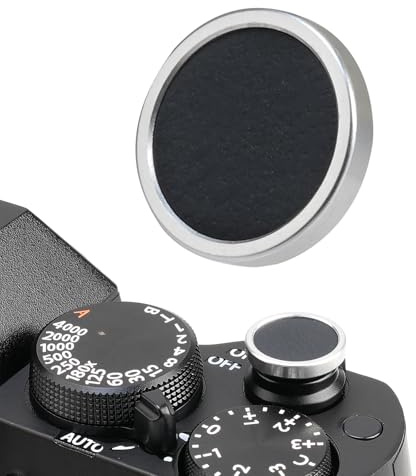FOTGA 2-pack kameraslutarknapp PU-läder mjuk slutarknapp till Fuji X-M5, X-T50, X100V, X-T5, X-T4, X-T3, X-T30 II, X-E3, ZF DF, Leica M10, M9, M8, M7 (silver med svart)