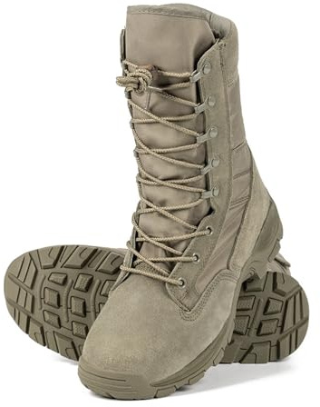 Stivali Tattici Militari da Uomo, Stivali da Combattimento Impermeabili, Leggeri e Traspiranti per Escursioni e Lavoro Outdoor,Verde,44 EU