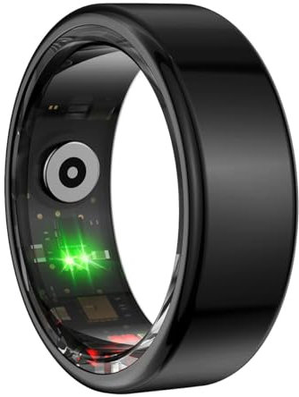 Ieron Anillo Inteligente con rastreador de Actividad física, Monitor de oxígeno en Sangre, Anillo rastreador de Salud para Dedos con cámara Bluetooth, Control Remoto Compatible con iOS y Android