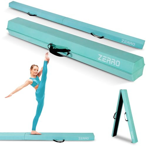 ZERRO Schwebebalken für Zuhause Kinder, 240cm Balken Turnen Faltbare, Turnbalken Gymnastik Balance, Grün