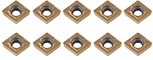 10pcs CNC Carbide Blade Cutter, Sturdy and Wear Resistant, High Strength Carbide Tips Inserts with Box for Semi Finishing Steel, Lathe Turning Tool for Metal Surfaces Finishing