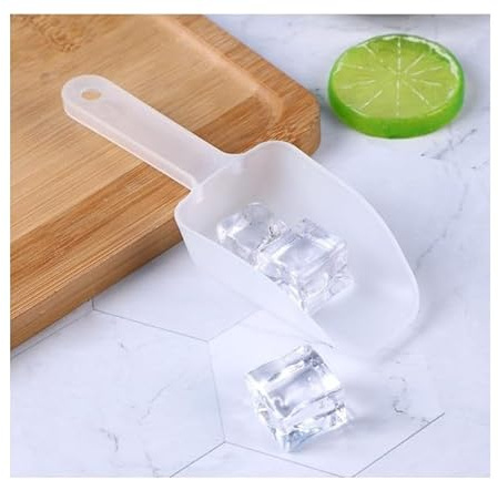 White Plastic Ice Scoop,Kitchen Ice Scooper for Ice Maker, Scooper for Kitchen Freezer Bar Wedding Party Food Scoops Ice Cream Scoops for Pet Animal Dog Food Candy Scoop Beach Shovel Utensils Tools