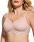 As Fairy Non Wired Bras for Women Lift Push Up Seamless Wireless Bra with Soft Support Lace V Neck Bralette Mesh Bras Everyday Bra (Pink Color,L)