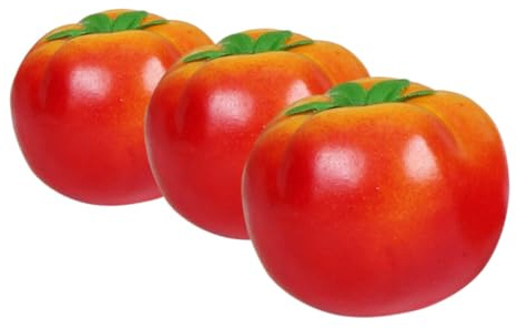 ULTECHNOVO Lot de 3 Tomates Artificielles en Mousse Rouge Réalistes Accessoire de Modélisation pour Décoration Intérieure et Accessoires Photo pour Maison ou Résidence