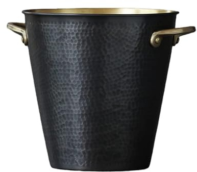 Juego de bandeja y cubo de cobre martillado para cubitos de hielo, elegante recipiente de hielo con asa, perfecto para cerveza, champán y enfriadores de fiestas, caja de hielo duradera para bares y