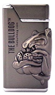 The Bulldog Amsterdam Briquet Tempête Gaz Réglable Rechargeable Gas Lighter (Gris)