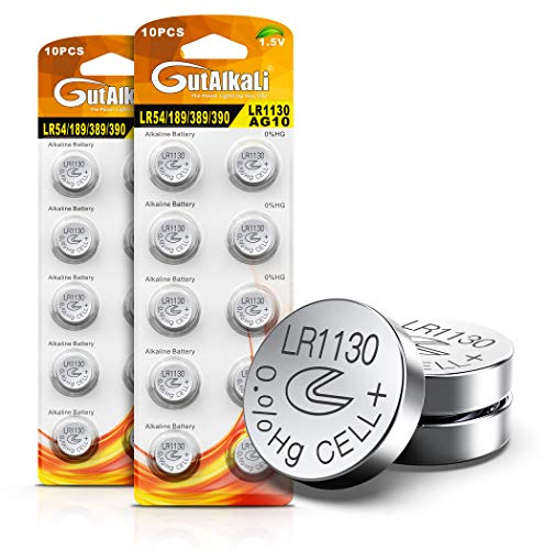 20 Stück AG10 LR1130 1.5V Alkaline Knopfzelle Batterien Ohne Quecksilber