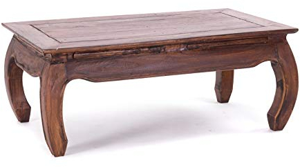 Design OPIUMTISCH East | 100x60x41cm (BxTxH), Mahagoni Recyclingholz | Beistelltisch, Couchtisch aus Vollholz | Farbe: 02 Hellbraun