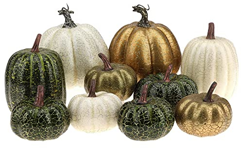 Kepfire 10 Pcs Artificiel Faux Citrouilles Mousse Simulation Automne Automne Récolter Ferme Cuisine Halloween Décoratif - Couleur aléatoire