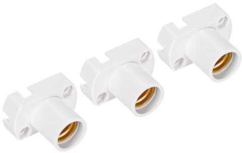 PATIKIL Rosca E12 Mini Bombilla Soporte, 3 Paquete Luz Cuentas Lámpara Bases Zócalo Circuito Electricidad Experimento Iluminación Bricolaje Accesorios, Blanco