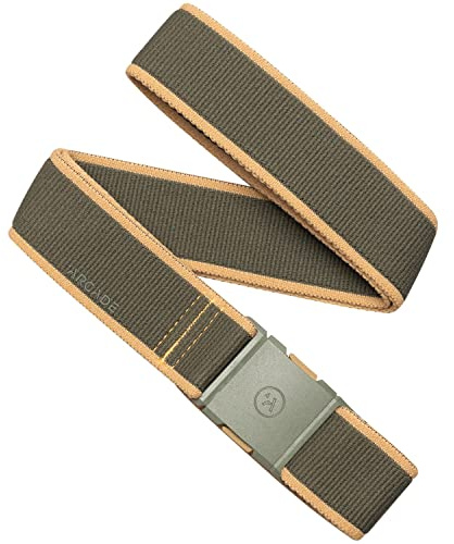 Arcade Belt Carto A2 Elastic Stretch Belt: Heavy Duty Elastic Webbing, Non-Metal Travel Friendly Buckle - Ivy Green Sand, One Size