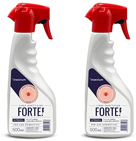 KILLMAX Forte Spray Antipulci per Ambienti - 2x500ml - Rapido Effetto Abbattente e Snidante