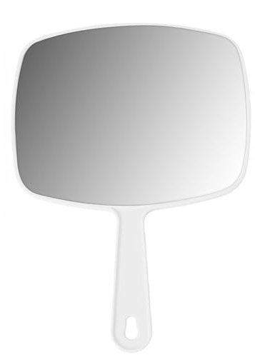 RTRTGS Grand Miroir à Main avec poignée Confortable – Grand Miroir de Poche pour Salon de Coiffure, Coiffure, cabinets dentaires, Coupe de Cheveux à Domicile et Application de Maquillage