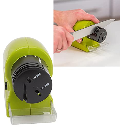 Affilacoltelli, Affilacoltelli Elettrico con Mola Adamas, Alta velocità, Binario di Guida Integrato per Coltelli, Forbici, Cacciaviti