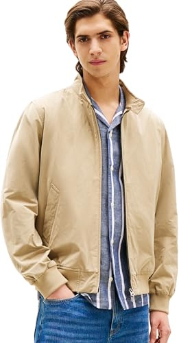 Tommy Hilfiger Uomo Giacca da Mezza Stagione Harrington con Zip, Marrone (Camel), XXL