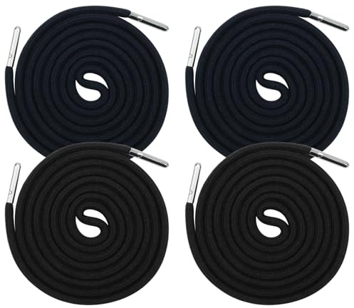 Replacement Drawstring Cord,Round Cotton Drawstring with Easy Drawstring Threaders,140 cm Universal Cord with Metal Lock Ends for Hoodies/Sweatpants/Sweaters/Jogging Bottoms (Black/Blue) (4)