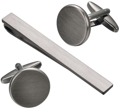 Asienice Brushed Gold Tie Clip And Cufflink Set Silver Cross Cufflinks | Gold Cufflinks And Tie Clip Set Black Tie Pin And Cufflink Set Silver Tie Clip For Men Suit Accessories