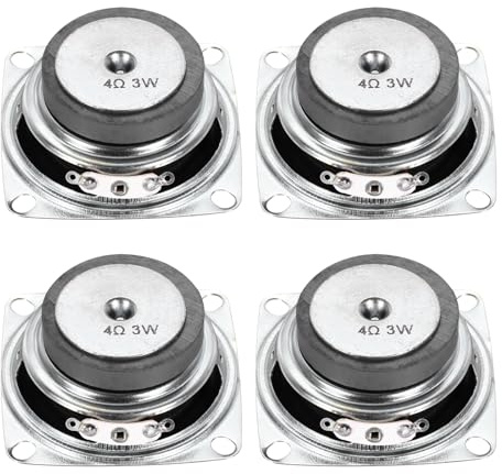 QUARKZMAN 4 Stücke 3W 4 Ohm Kleine Lautsprecher Metallgehäuse Quadratisch Außen Mikromagnet Lautsprecher für Mini Lautsprecher DVD EVD Multimedia Mobile Tragbare Werbemaschine