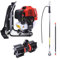 2-Takt Benzin Rasentrimmer, 43cc 3200rpm Rasenschneider mit 2T-Blatt und 1000ml Kraftstofftank, Kraftstoff zu sparen, Rucksack Rasenkantenschneider für Jäten Vertikutieren