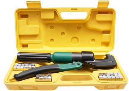 Crimpatrice idraulica manuale con 8 paia di matrici, utensile for crimpatura idraulica con scatola Utensile idraulico