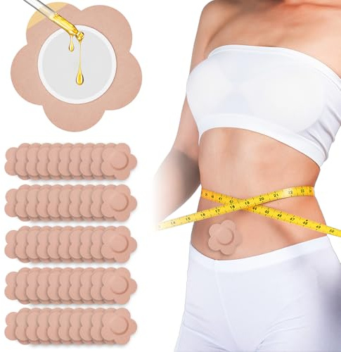 Unihuby 50 st ricinolja plåster navel självhäftande, 7 x 7 cm Castor Oil Patches Belly navel ricinolja förpackning engångs Castor Oil Pack Wrap Pads