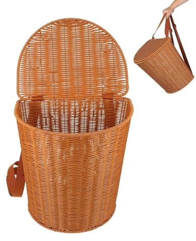 Zaino da picnic | Zaino portaoggetti in tessuto, cestino per le vacanze con coperchio e spallacci | per il fine settimana Raccolta frutteto all'aperto fattoria spiaggia shopping raccolta frutta picnic