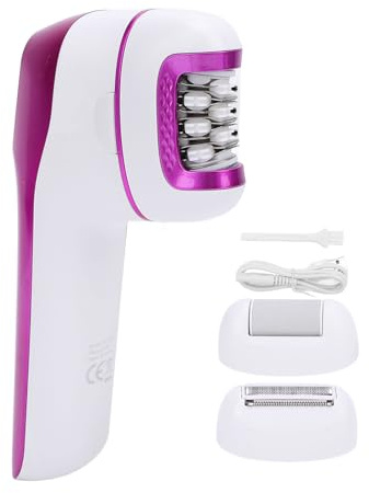 Épilateur 3 en 1 pour femme - Appareil d'épilation à tête flottante - Éliminateur électrique de callosités des pieds avec 3 têtes remplaçables - Matériau ABS de qualité supérieure