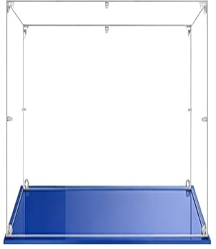 MADEHAY Vitrina Acrílica Transparente Antipolvo,para Lego Modelo Serie 70615 75954 75251 75969 80028 Grand Caja de Exhibición. Base Azul (1, 35x25x45cm)