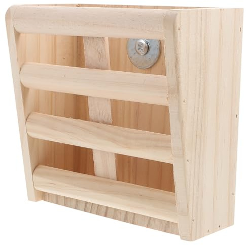 Veemoon Râtelier à Lapins en Bois Fixe, Mangeoire pour Cobayes et Chinchillas, Support Solide en Bois Naturel, Accessoire pour Cage à Petits Animaux, Usage Intérieur pour Rongeurs