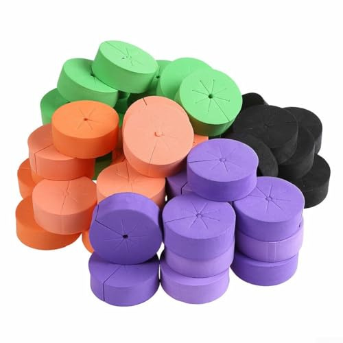 Upluxmira Paquete de 100 collares de clon de jardín, insertos de neopreno, bloques de esponja de 1.9 pulgadas hidropónicos, 8 ranuras de inicio y propagación de plantas en copas de red (varios colores