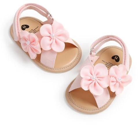 Genérico Sandalias para bebés 0-18 meses y transpirables diseño floral primaveral calzado casual veraniego ideal para aprender a caminar (Red, 13)
