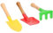 GRUNDIG 3 TLG. Gartenset - Schaufel - Rechen - Spaten - aus Holz und Metall - für Kinder und Erwachsene - Gartengeräte, Sandkastenspielzeug, Gartenwerkzeug - stabile Gartengerät