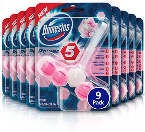 Domestos Power Pink Toilet, Shower, Sink And Pipe Unblocker, For Home, Kitchen And Bathroom, Quickly Kills Germs And Removes Bad Semlls And Odours, Bulk Pack (9 x 500ml)