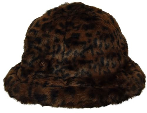 Kangol Damen Fischerhut aus Kunstfell, lässiger Hut Schlapphut, Leopard, X-Large