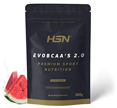 HSN BCAA con Glutamina Evobcaa's 2.0 | Sandía 500g | Aminoácidos Ramificados Ratio 12:1:1 (Leucina + Valina + Isoleucina) | No Incluye Dosificador | No-GMO, Vegano, Sin Gluten