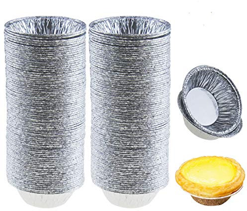 Jyongmer 200 Pieces 2.6 Inch Disposable Aluminum Mini Pie Pans