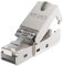 deleyCON 1x CAT 6a Werkzeugloser RJ45 Netzwerkstecker mit LSA Anschluss für Starre Verlegekabel Geschirmt 10 Gbit/s LAN Kabel Netzwerkkabel Stecker CAT6a Metallgehäuse