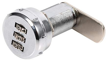 Combinación de código de 3 dígitos Armario de leva Aleación de zinc plateado Conveniente Contraseña mecánica Cerradura codificada de Seguridad para Cajón Armario(17~23mm Atsugi Wardrobe)