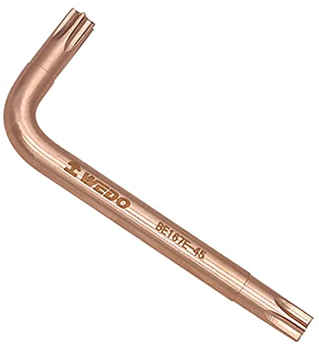 WEDO Funkenfre Winkelschraubendreher für Torx-Schrauben, Explosionsgeschützter Winkerlschraubendreher, 1 Stück, 83 * 29mm, DIN Standard BAM/FM Zertifikat, Berylliumkupfer (T45)