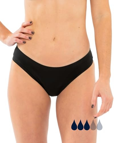 SORIO® Bas de Maillot de Bain Menstruel Femme et Adolescente, Flux Moyen | Sans coutures, effet seconde peau - Absorbant, Antifuite & Anti-odeur - Équivalent 2 à 3 tampons - Discret - Piscine & Plage