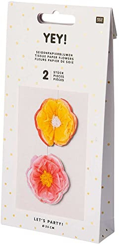 Seidenpapierblumen, Rosa/Gelb, FSC Mix