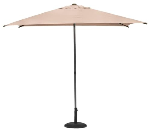 Hespéride - Parasol Droit Carré Soya Blé - 2,5x2,5m - Haute Protection UV, Toile Amovible Déperlante et Orientable - Structure Acier Traité Antirouille