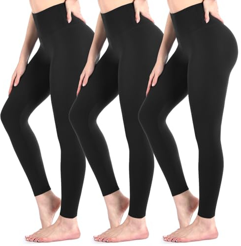 Sanpetix 3 Pack Black Leggings for Women, High Waisted Buttery Soft Leggings for Workout Running Yoga 3Black SM