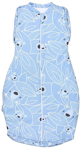 TupTam Baby Pucksack OEKO- TEX zertifizierte Materialien Swaddle Bag Wattiert Babyschlafsack 2.5 TOG unisex, Farbe: Wattiert 2.5 TOG/Bärchen Blau, Größe: 3-6 Monate