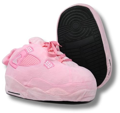 Plush Kickz Sneaker Slippers, One Size Fits Most, All Pink, Indoor/Outdoor Use