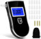 Alkoholtester, Tragbarer Promilletester, Atemalkoholtester Polizeigenau mit Digital LCD Display, 20 Mundstücke und 1 Aufbewahrungskiste, Halbleiter Sensor Alkoholmessgeräte mit Alarm