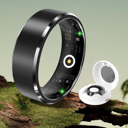 2024 Smart Ring Herren Damen - Kein App Abonnement Wearable für Schlaf-,Herzfrequenz- und Fitnesstracking,5 ATM Wasserdicht,3g ultraleichter Smartring, 7 Tagen Akkulaufzeit,Kompatibel mit iOS/Android